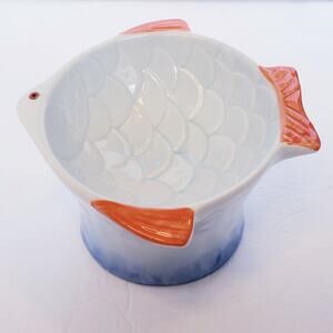 Ceramic Raised Tilted Cat Bowl Fish Shaped Cat Dish Food Water Bowl Pet Feeder